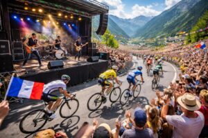 vivez l'expérience unique des concerts cyclistes avec musique live pendant le tour de france et les festivals sportifs. ambiance festive et performances en direct garanties !