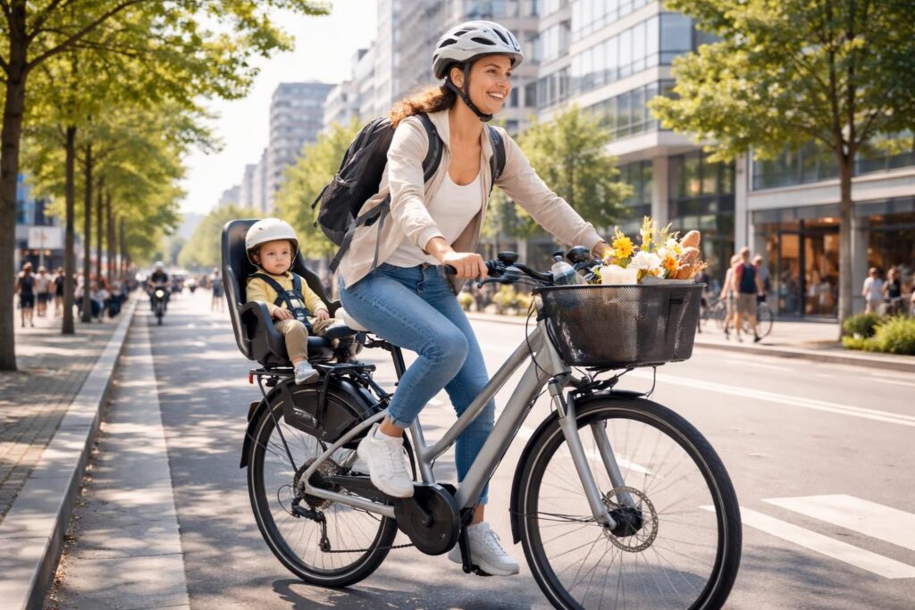 découvrez notre sélection de vélos urbains adaptés aux mamans actives chez décathlon b'twin et intersport, alliant confort, praticité et style pour vos déplacements quotidiens.